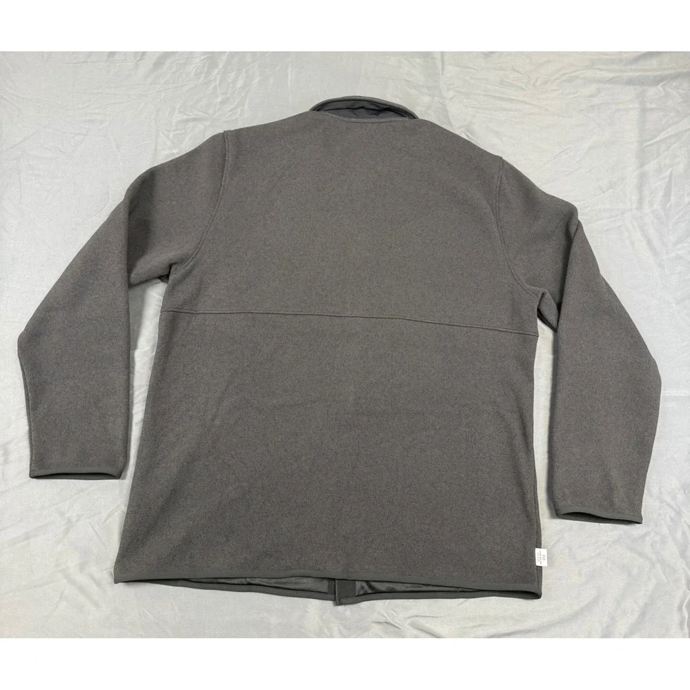 The North Face Mens L Circular Design Fleece Snap Shirt Jacket Gray NF0A84HW